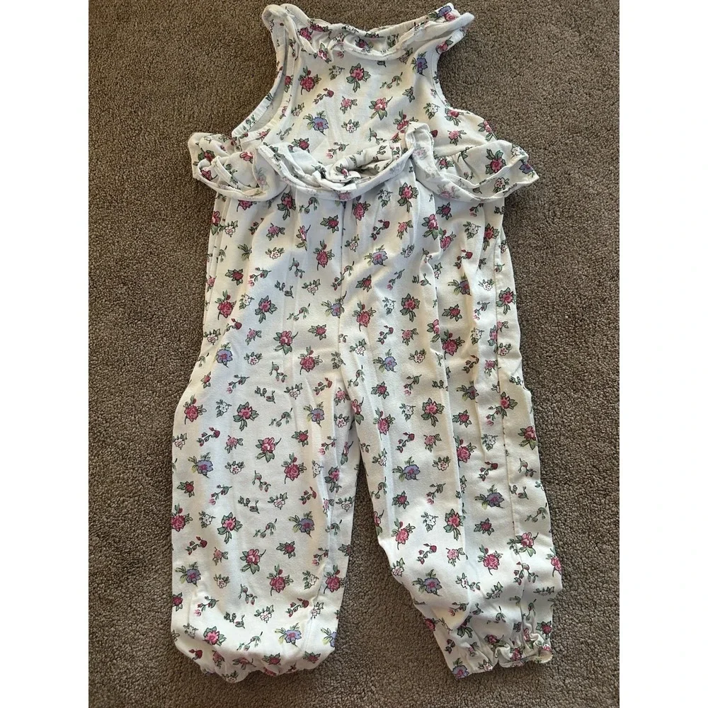 Vintage 90s Era Just Friends Floral Long Romper Size Toddler 3T